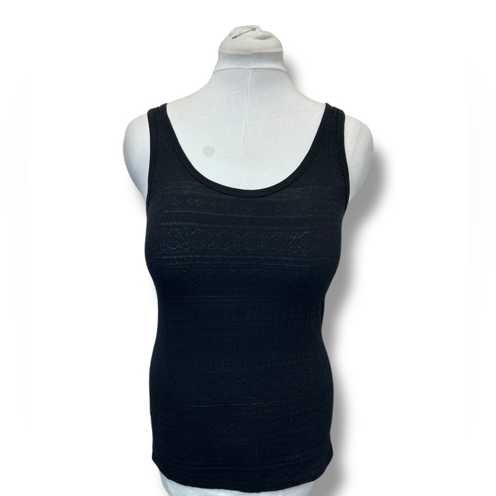 SO Women’s Perfect Tank Top Lightweight Fitted Sleeveless Patterned Black L
